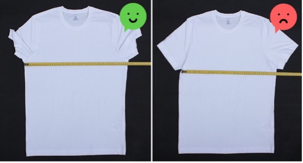 comment mesurer la largeur d'un t-shirt