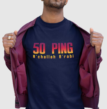 T-Shirt Homme bleu marine personalisé "50 PING"