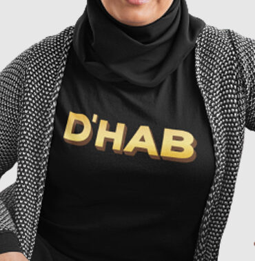 T-shirt Unisexe femme noir imprimé "D'hab".Monalgeria