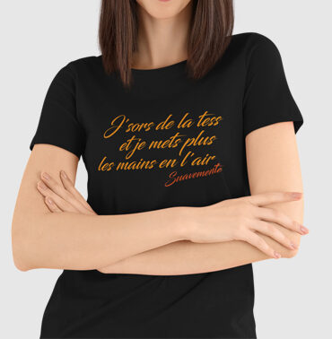 T-Shirt femme noir personnalisé ''swavemente".Monalgeria